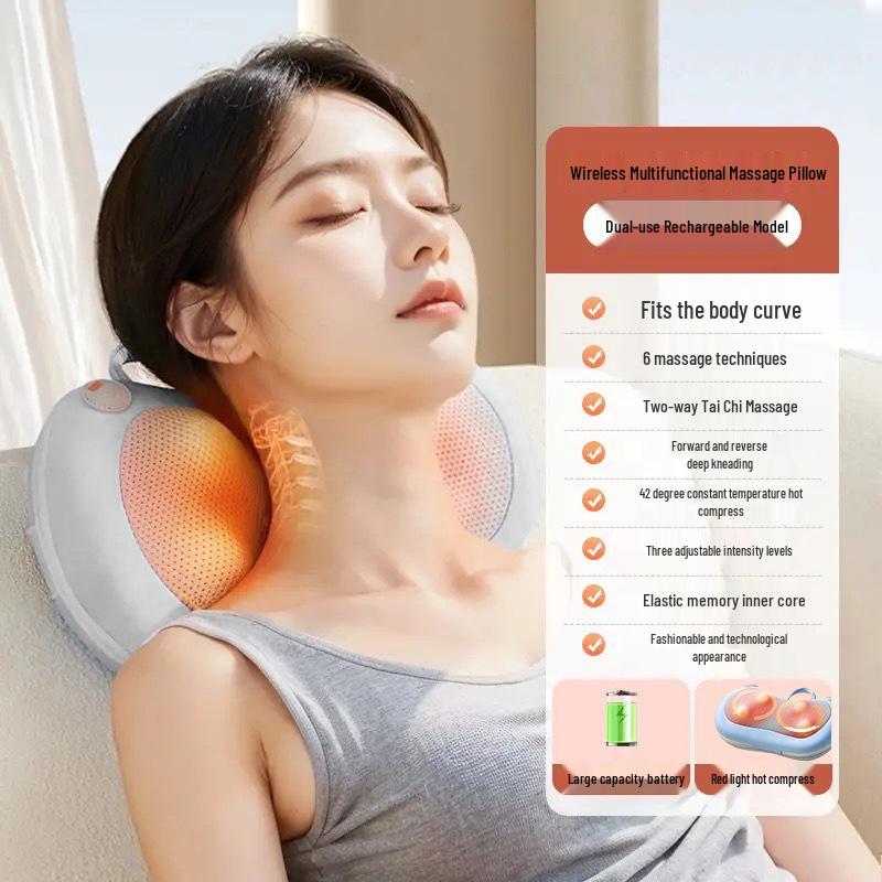 Yunyi Full-Body Automatic Massager: Cervical, Lumbar, Back, Shoulder & Neck Kneading Pillow