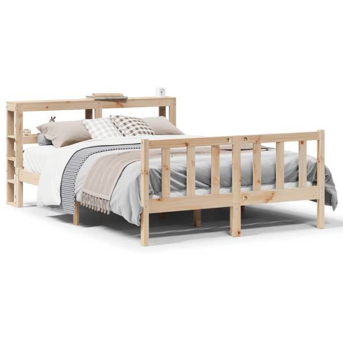 VidaXL Cadre de lit avec tête de lit 120x200 cm bois de pin massif, lit, mobilier de chambre à coucher, lit en bois, lit 3305759