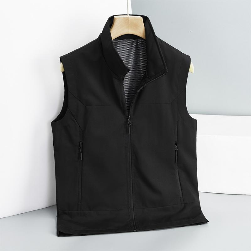 Outdoor Frühling und Herbst Angelweste Herren Locker Bergsteigen Fotografie Weste Jacke Strickjacke Stehkragen Weste Herrenweste