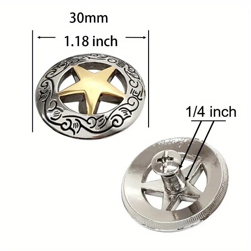 5pcs 30mm Silvery Carved Venus Shell Saddle Western Denim Leather Goods Leather Craft Accessories DIY Decorative Accessories