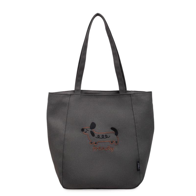 New cartoon puppy niche versatile commuter large capacity tote shoulder bag Korean minimalist casual handbag