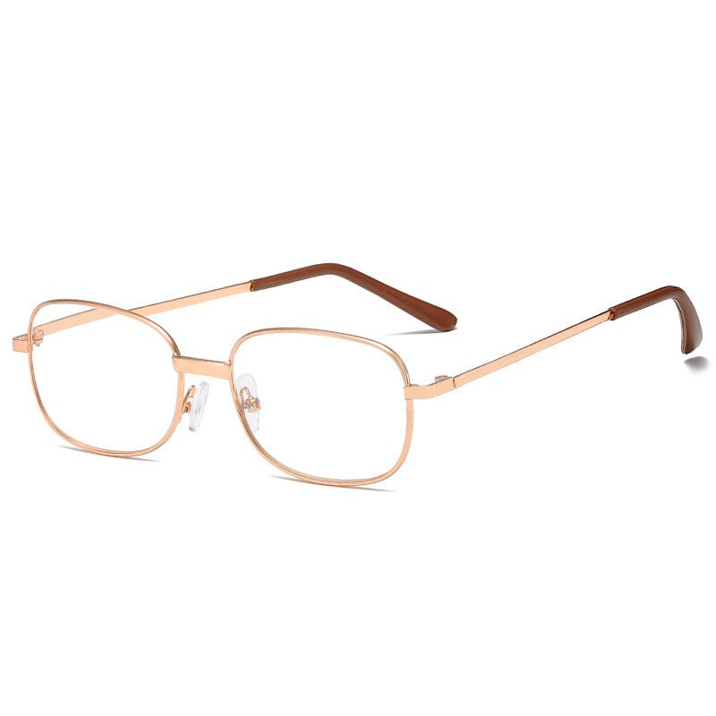 Metal Frame Square Reading Glasses Anti-fatigue Fashion High Definition Men Women Full-frame Eyeglasses Gold Presbyopia Diopter