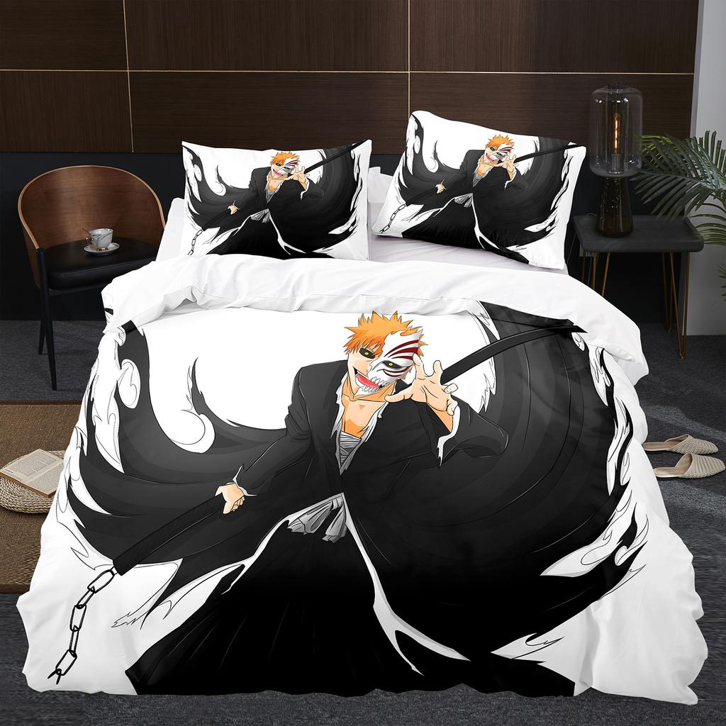 Japan Anime BLEACH Bedding Set Cartoon Comforter Duvet Cover Sets Bed Linen Twin Queen King Single Size Home Decor Kids Kawaii