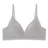 Spring and Summer New French Silk Underwear, Triangle Cup Thin Bra, Seamless Chest Pad Mulberry Silk Bra