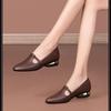 sapatos femininas women cute pointed toe brown anti skid slip on squre heel shoes lady black office work shoes ab515