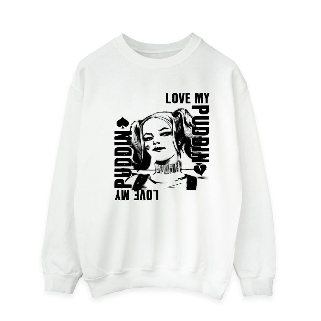 DC Comics Mens Suicide Squad Harley Love Puddin Sweatshirt