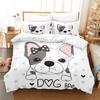 Cute Dog Bedding Set Single Twin Full Queen King Size Pet Dog Bed Set Aldult Kid Bedroom Duvetcover Sets 3D Print 030