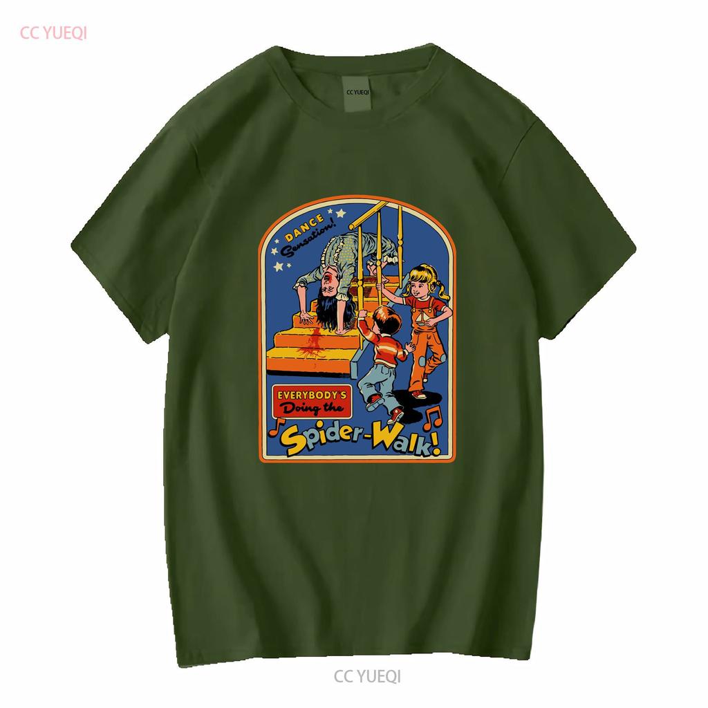 Steve Rhodes Spider Walk T Shirt Vintage Washed Graphic Slightly Stretched Stylish Versatile Homme Streetwear Breathable Casual