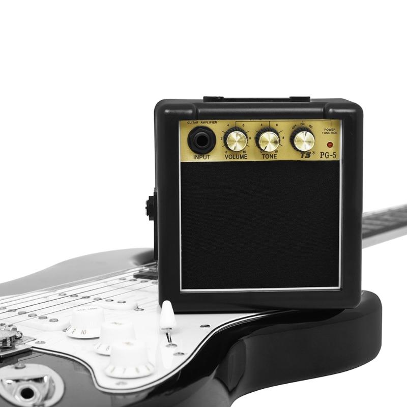 Outdoor Guitar Amp 5W Guitar Amplifier With Back Clip Portable Acoustic Electric Guitar Speaker Musical Instrument Parts