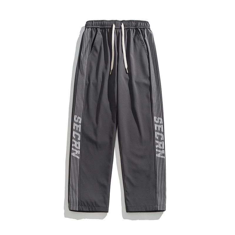 

ACU Мужские спортивные брюки в стиле ретро с полосками по бокам | Трендовые свободные повседневные брюки с широкими штанинами 2025 года XL темно-серого