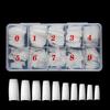 500 Nail Art Pieces/Box, French Manicure Tips, Full-Coverage And Half-Coverage False Nails, Natural White And Transparent