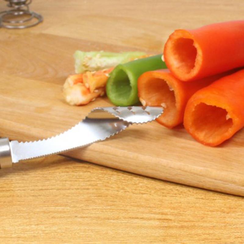 1 STK Paprikaentkerner Werkzeug Edelstahl Gezackter Samenentferner Küchenhelfer Werkzeuge