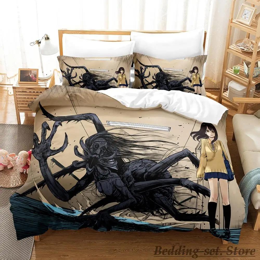 Mieruko Chan Bedding Set Single Twin Full Queen King Size Bed Set Adult Kid Bedroom Duvetcover Sets Anime Parure De Lit Bed