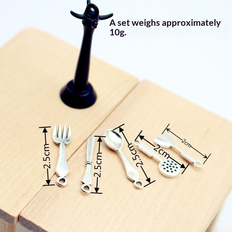 6Pcs Kids Pretend Play Toy Dollhouse Kitchen Utensil Vertical Hanging Spoon Spatula Spoon Set Miniatures Model Kitchen Accessory