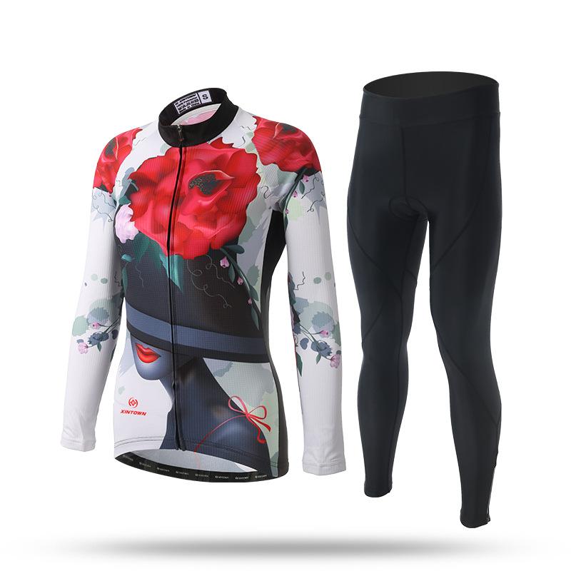 2026 Women's Long Sleeve Cycling Set Spring Bicycle Suit Quick Dry Outdoor Riding Gear