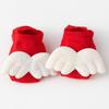 1 Pair Red Baby Floor Socks Cotton Rubber Anti-slip Floor Socks for Newborn Infant Toddler 3D Doll Sock Panel Slipper Socks