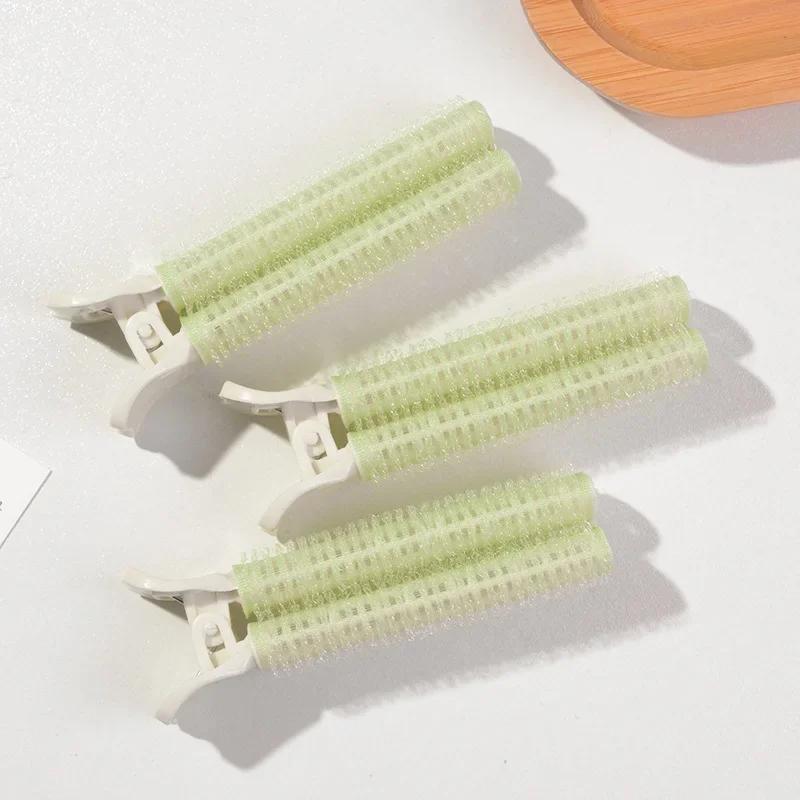 2pcs No Trace Head Hair Roots Fluffy Clip Lazy Air Bangs Self-adhesive Fluffy Hair Clip Curling Device Forehead Curler Hair