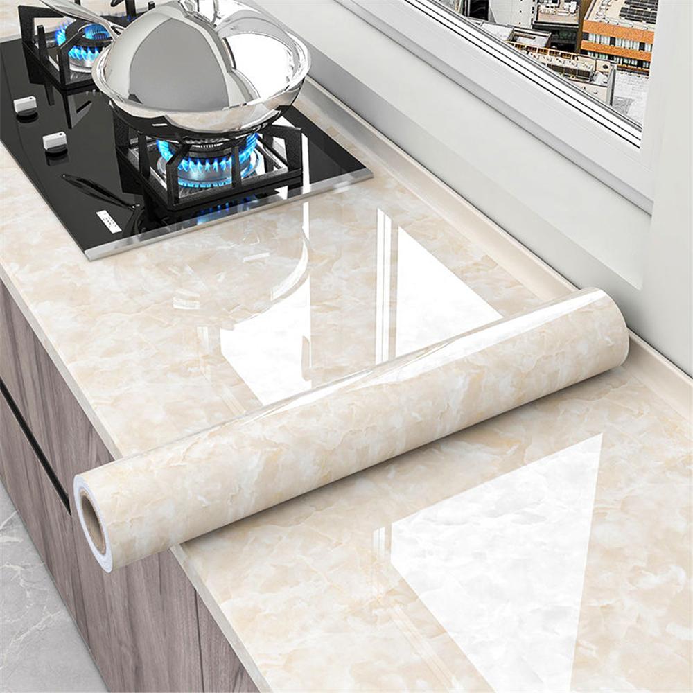 Marble Vinyl DIY Self Adhesive Wallpaper Bathroom Kitchen Contact Paper Waterproof Oil-proof Heat-resistant For Furniture Decor
