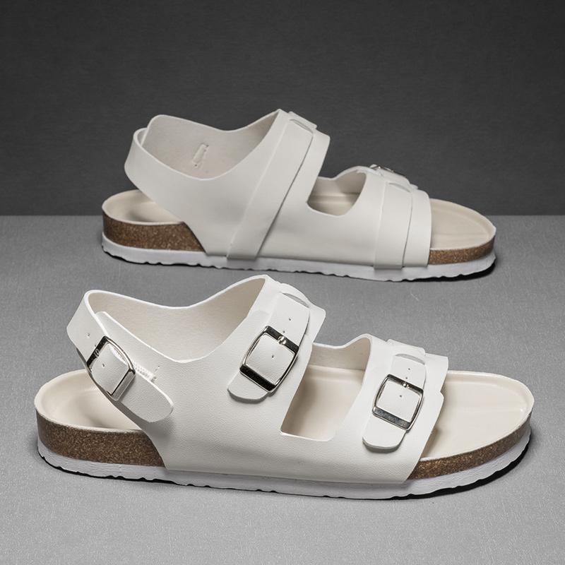 

Мужские сандалии Классические мягкие кожаные мужские сандалии Удобные тапочки Мужская летняя обувь Комфортные пляжные сандалии Кроссовки для активного отдыха 10 белый