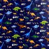 COLORFUL TEXTILE MARKET Dinosaur Continent Laminated Fabric 110cm X 100cm D0265610 Discover! Explore! (Navy) (0.2mm Thick)