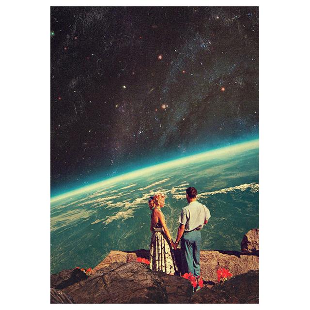 Science Fiction Space Collage Romantic City Prints Poster Canvas Painting Modern Wall Art Picture Living Room Bedroom Home Decor