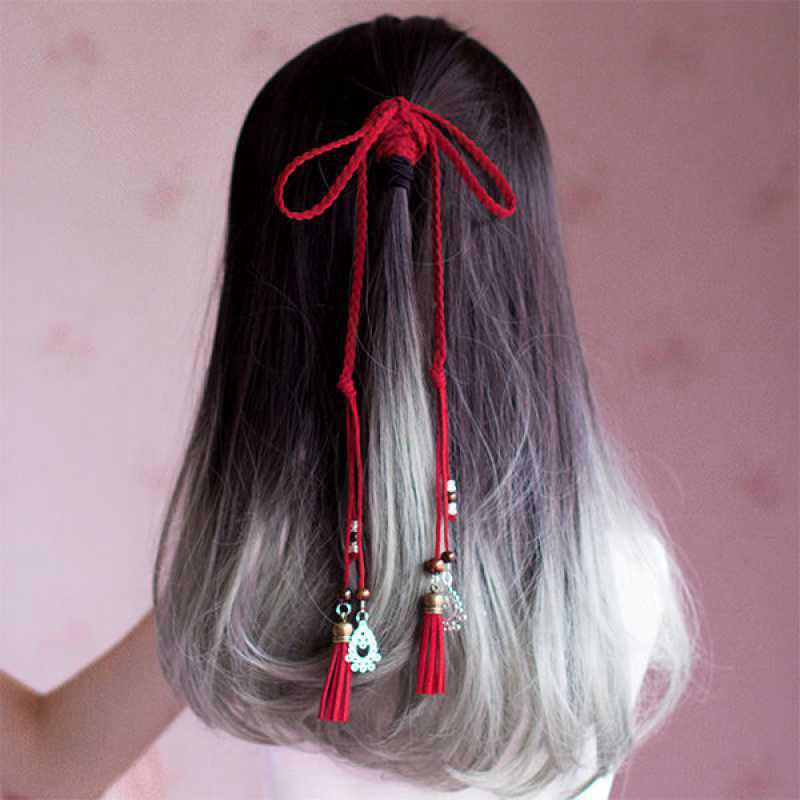 

Нові китайські жіночі пов язки з китицями в ретро стилі Ханфу, червона гумка для волосся, плетений бант, пов язка на голову для дівчинки, аксесуари для волосся, головний убір