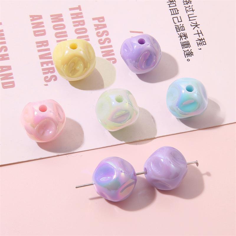 TX04 10Pcs 16mm Fig Candy Color Acrylic Beads Irregular Beads Bracelets Necklace Keychain DIY Craft Making Accessory Material