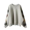 Women's Round Neck Sweatshirt New Knitted Loose Lazy Style Pullover Temperament Casual Top