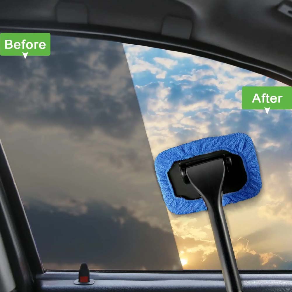 Car Cleaning Wash Tool with Oil Film Remover Microfiber Auto Window Cleaner Brush Kit Inside Glass Windshield Wiper Accessories