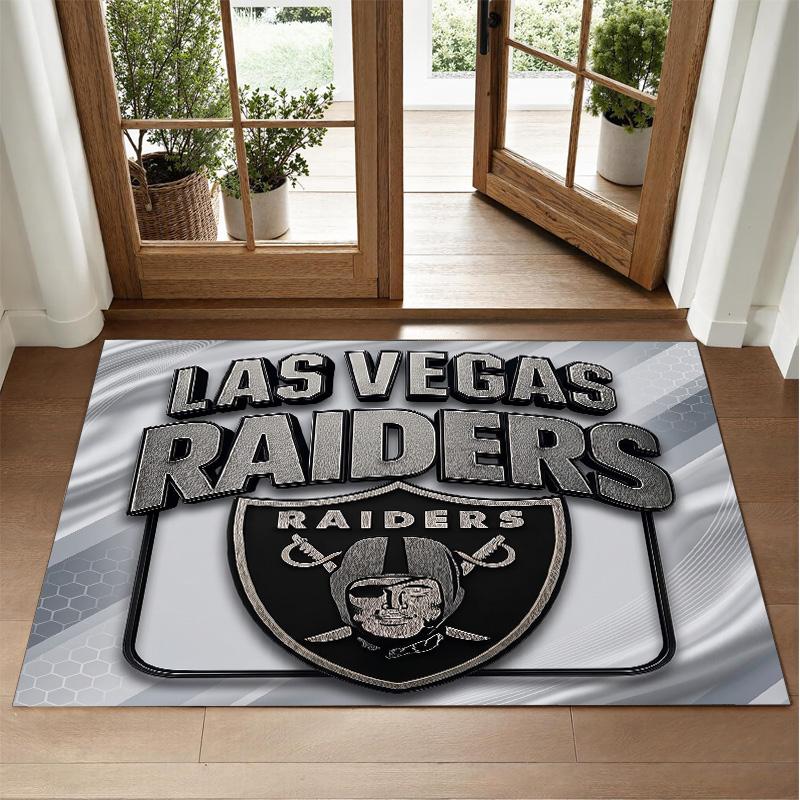 Las Vegas Raiders Design Kristall-Samt-Teppich Weich Dekorative Matte für Schlafzimmer Eingang