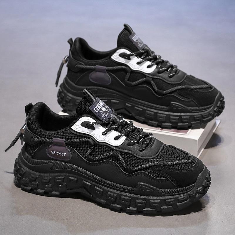 Men's shoes spring new breathable mesh shoes men's trend versatile non-slip wear-resistant sports dad trendy shoes