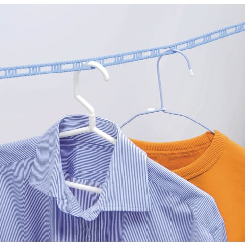 Ohe Laundry Drying Rope, Blue, Approx. 5m, with Hanger Slits and Hanger Stops