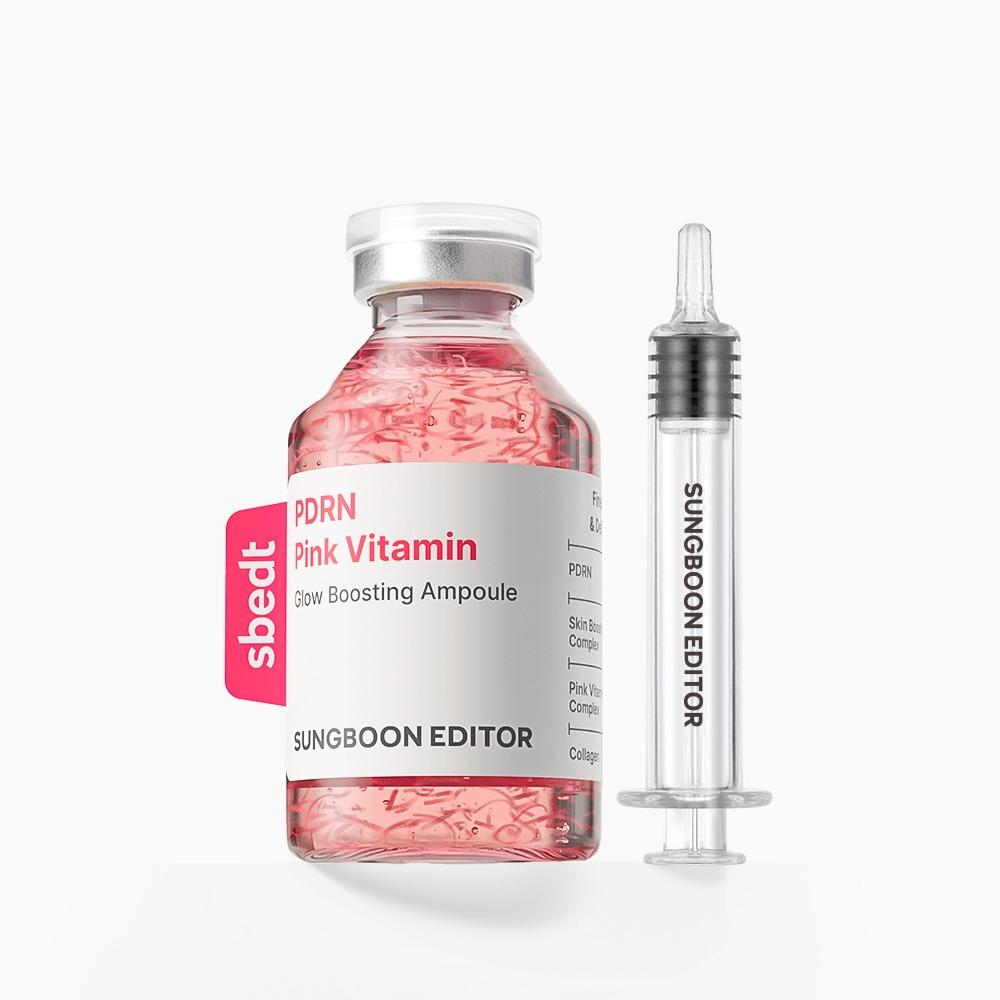 SUNGBOON EDITOR PDRN Pink Vitamin Glow Boosting Ampulle Feuchtigkeitsspendendes Strahlendes Gesichtsserum 40ml