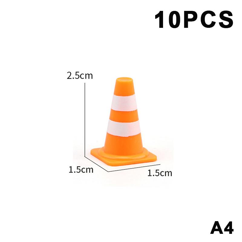 10Pcs Mini Traffic Cones Abs Plastic Road Cone Model For Scene Layout, Pretend Play And Photography Props