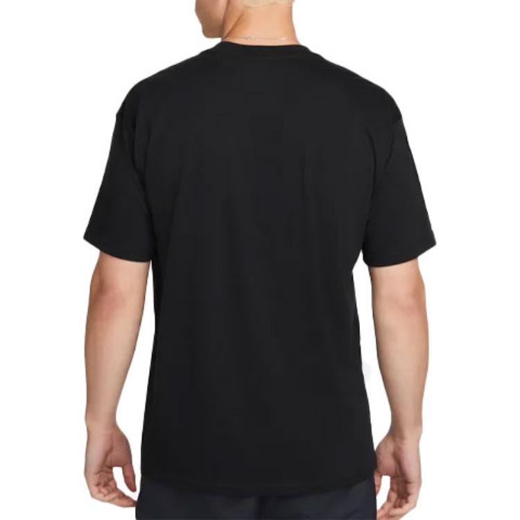 Nike Logo Print Loose Crew Neck Pullover Short Sleeve T-Shirt Men Tops Black DR7826-010