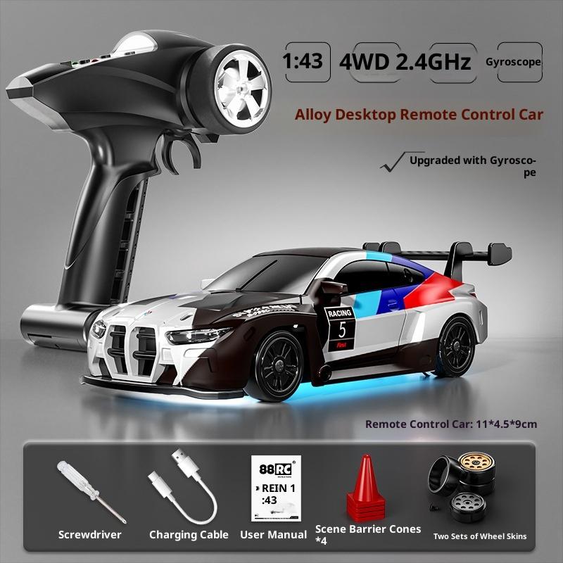 In Stock 1/43 Alloy Drift Car D43 Four-Wheel Drive Drift Car Desktop Series, Fully Proportional Including Gyroscope