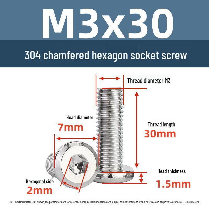 Yigu 304 Stainless Steel M2-M12 Countersunk Flat Head Hex Screw for Furniture & Cabinets