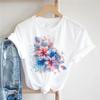 2025 Summer 90s T-Shirt Watercolor Fashion Style Printed Round Neck Short Sleeved Casual Women's Versatile Popular T-Shirt