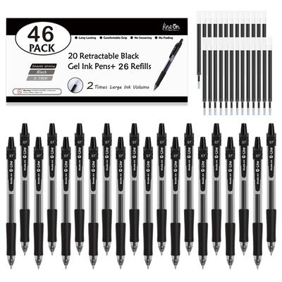Lineon Gel Ballpoint Knock 20 Gel 26 46 Quick for Office Writing Instruments Pen, Type, Black, 0.7mm, Pens, Refills, Pack, Drying, Planners,