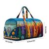 Quilted Cotton Quilted Travel Bag Hippie Vibe 3D Design Duffle Bag Boho Style Frog Pattern Weekender Bag Yoga Practice
