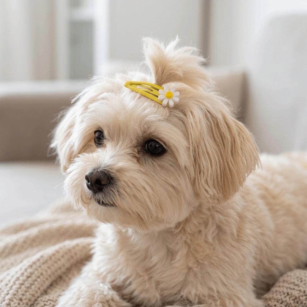 20pcs Mini Shape Dog Hair Flower Mini Size Mini Hair Barrette Cute Look Pet Hair Clip Pet Grooming