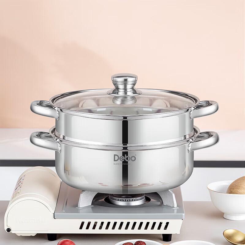 DeBao 28cm 304 Edelstahl doppelwandiger Dampfgarer Topf