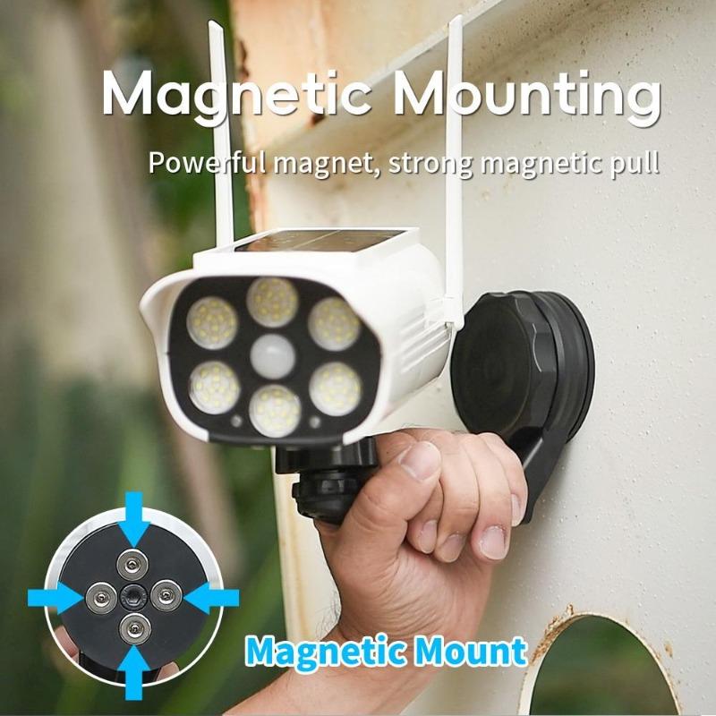 Magnetic Solar Motion Sensor Light Outdoor, 3 Modes Type-C Charging Security Lamp with Dummy Camera & Adjustable Angle