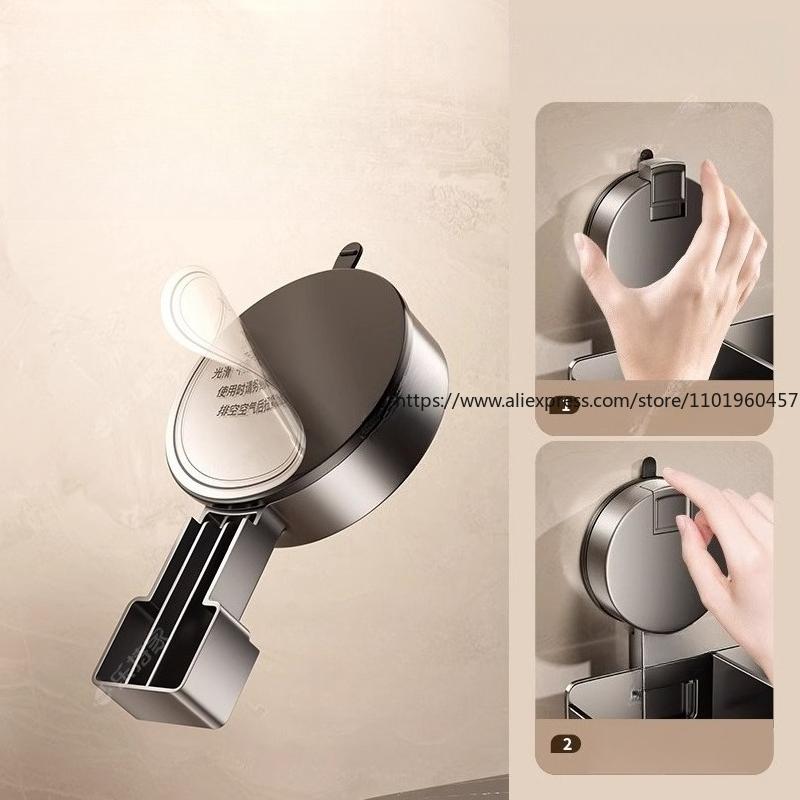 Bathroom Suction Cup Toothbrush Shelf Wall-mounted Non-punching Electric Toothbrush Toothpaste Mouthwash Cup Storage Shelf