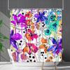 Shower Curtain Waterproof And Mildew-Proof 3D Digital Printing Plant Flower Plant Shower Curtain Bathroom Partition