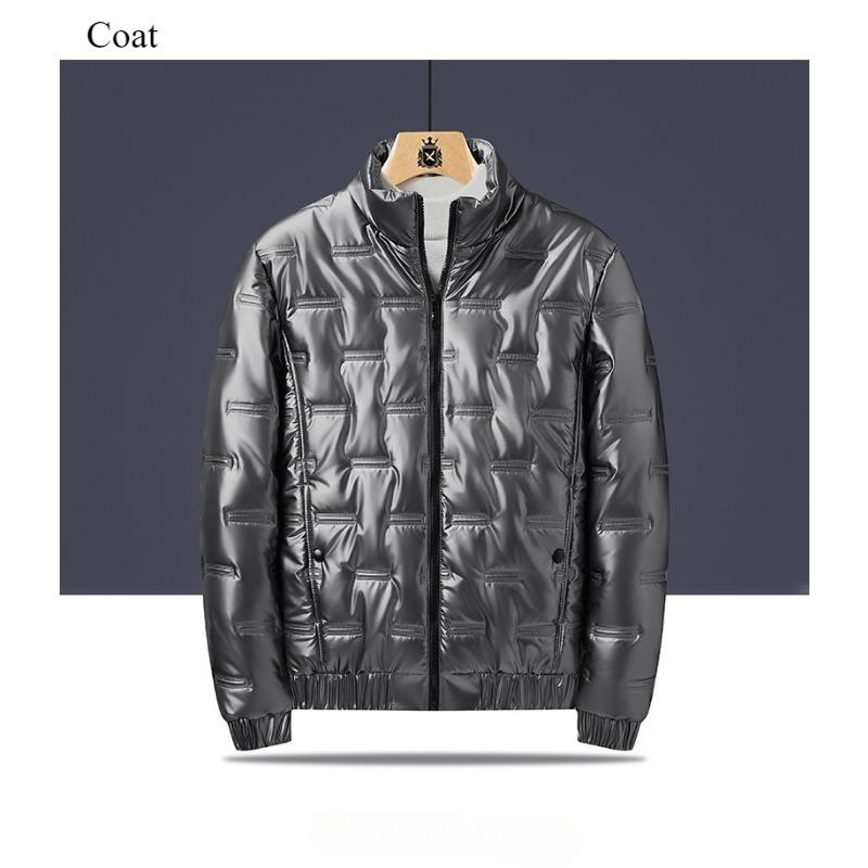 Verdickte warme wasserdichte winddichte Daunenjacke Neue Winter Herren Kapuzen Schwarz Mode Kaltmantel