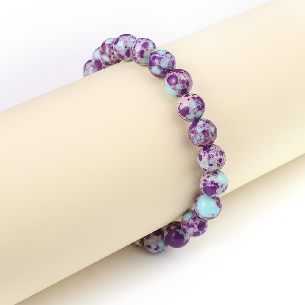 Nový styl Dámský náramek Přírodní kámen Emperor Stone Korálky 8X8 MM Přívěsky pro ženy Romantický dárek k narozeninám