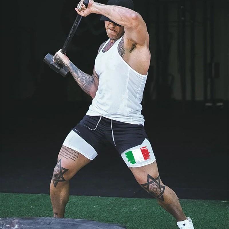 Camouflage Italy Flag Muay Thai Kick Boxing Shorts Men Women Unisex Casual Sportswear Double Layer Quick Dry Training Sport Gym Fitness Workout