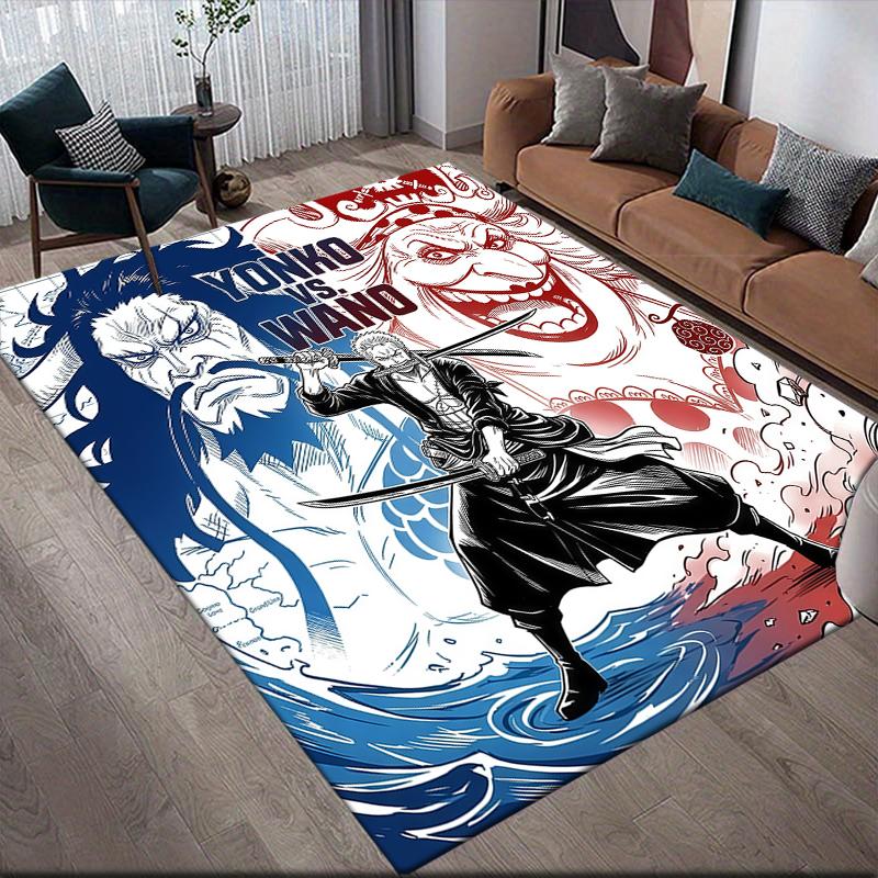 One Piece design Anti-Slip Floor Mat, Rectangular Carpet for Sofa Zone, Bedroom and Living Room Decor.xwn
