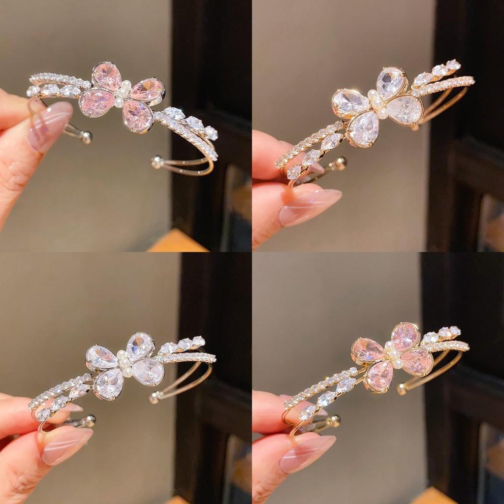 Fashion Butterfly Zircon Double Layer Bracelet For Women With Elegant Silver Finish